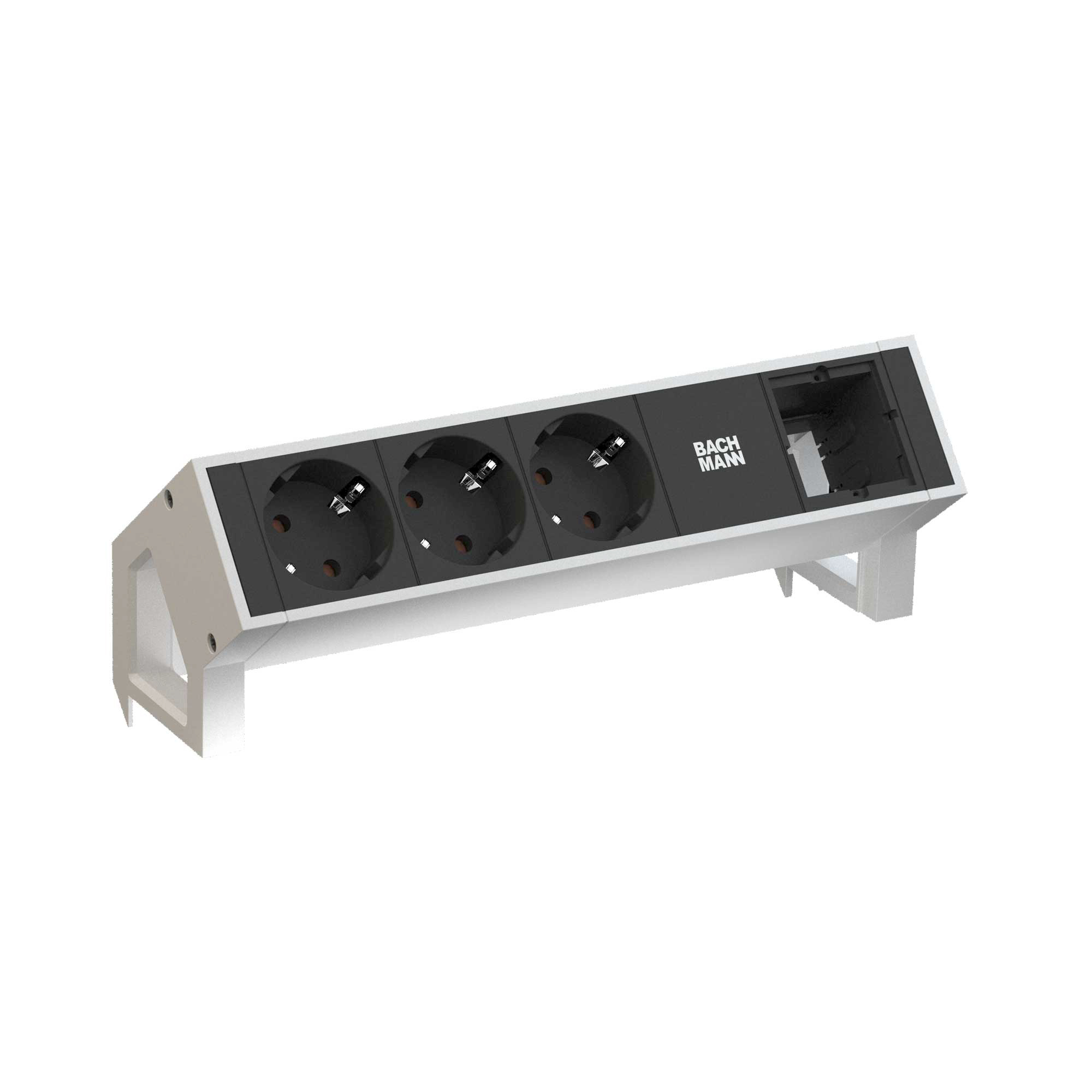 BACHMANN 3-fach Tischsteckdose DESK 2 mit Costum-Modul BACHMANN 3-fach Tischsteckdose DESK 2 mit Costum-Modul