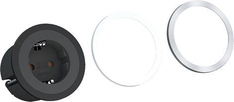 BACHMANN Einbausteckdose PIX mit 2 m Stromzuleitung und Montagestecker BACHMANN Einbausteckdose PIX mit 2 m Stromzuleitung und Montagestecker