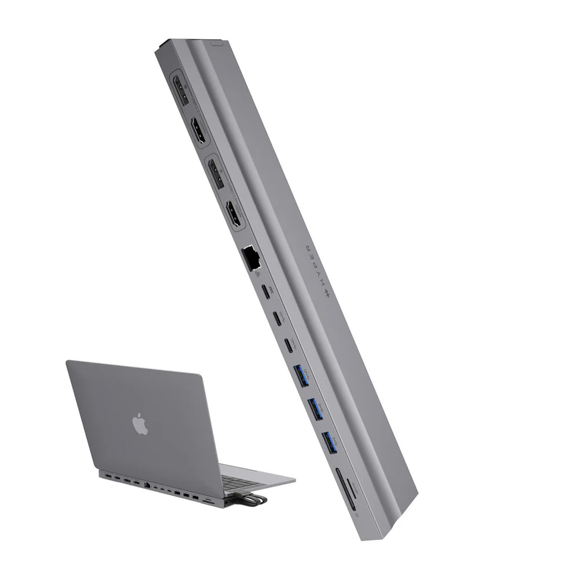 HYPER HyperDrive 4K Dockingstation - MB Pro für 1-3 Monitore | 13"-16" MacBooks - Silber HYPER HyperDrive 4K Dockingstation - MB Pro für 1-3 Monitore | 13"-16" MacBooks - Silber
