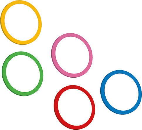 BACHMANN 5 x Zierringe für PIX Einbausteckdose, bunt BACHMANN 5 x Zierringe für PIX Einbausteckdose, bunt